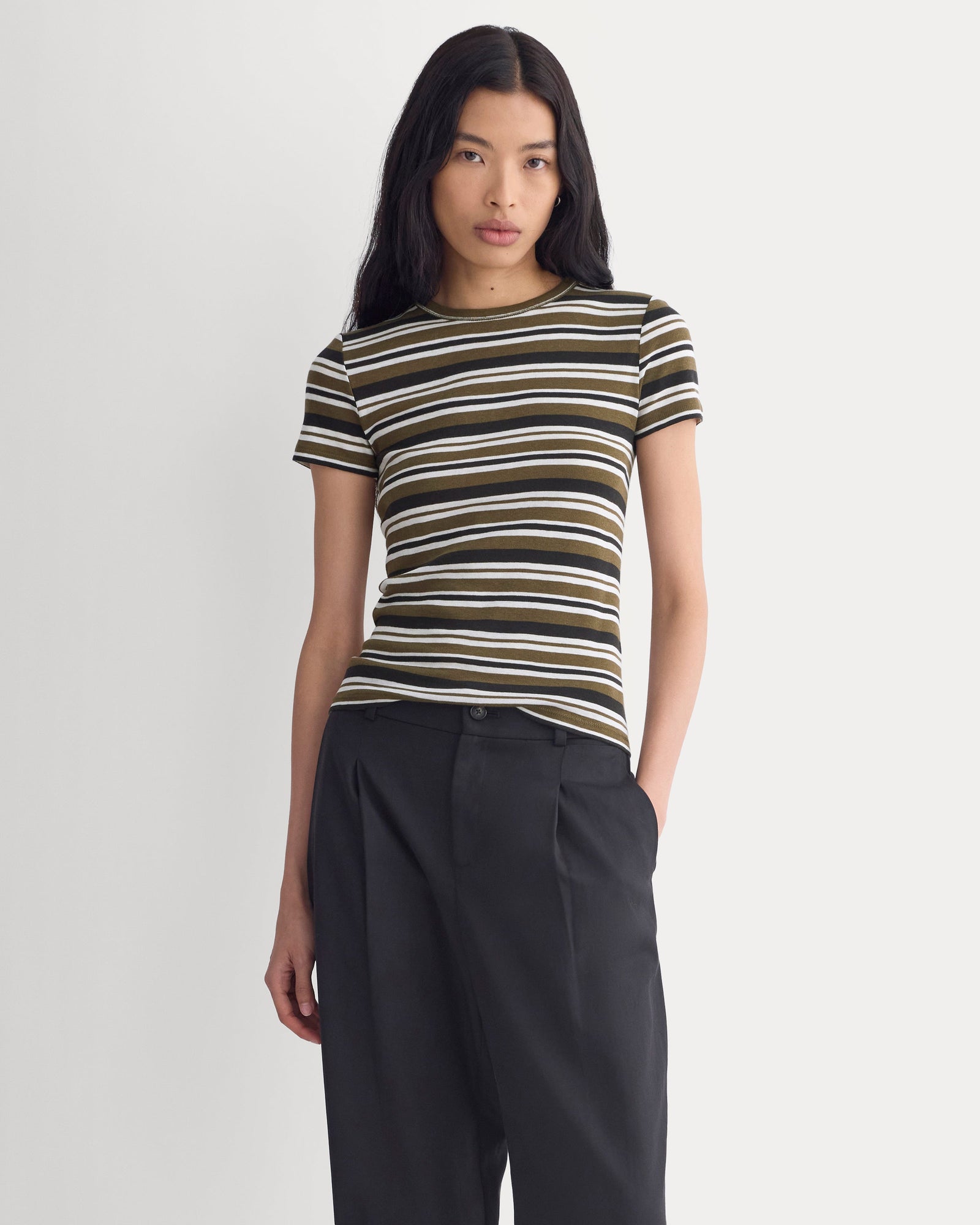 Tissue Short-Sleeve Crew in Beech — detail view