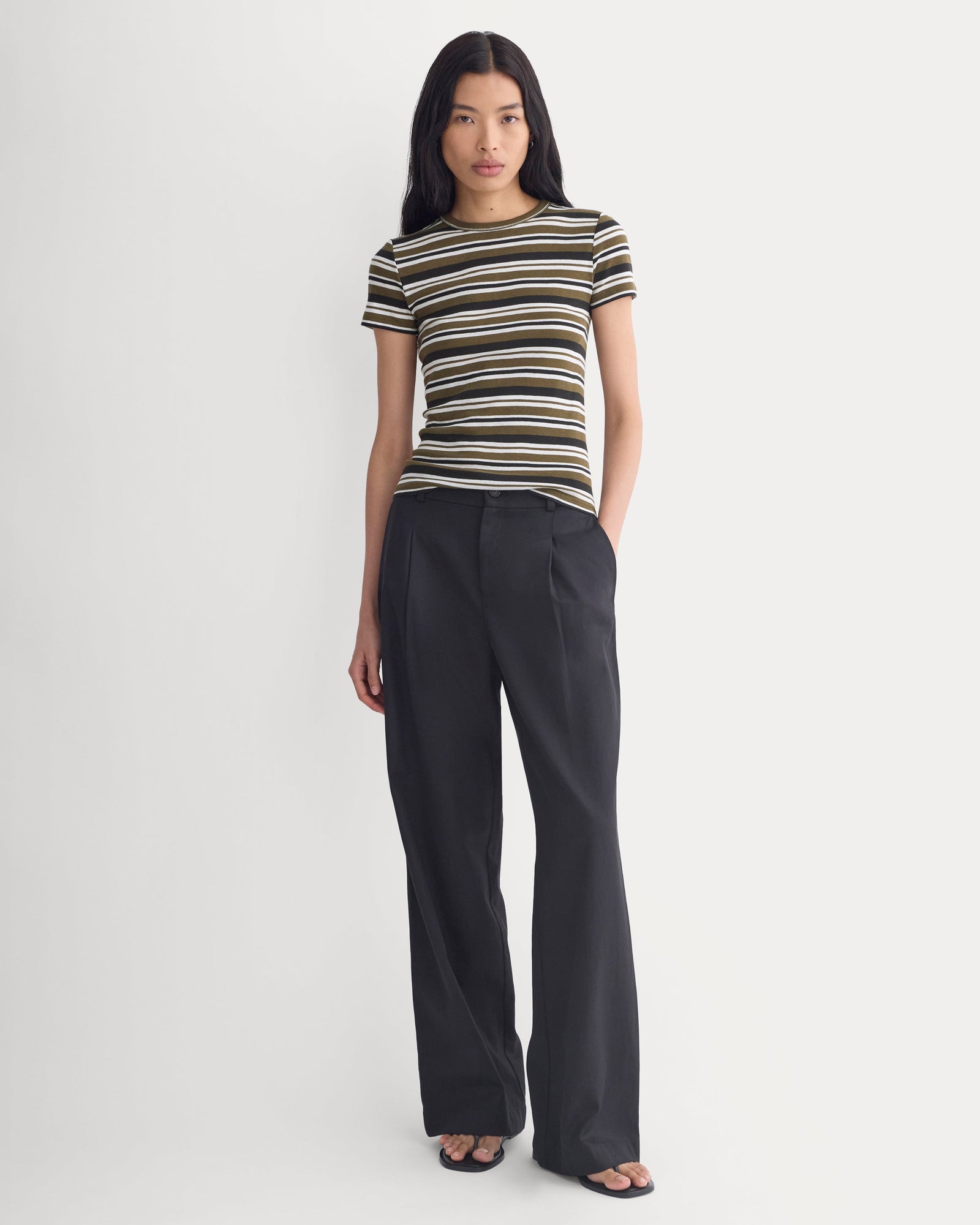 Tissue Short-Sleeve Crew in Beech — detail view