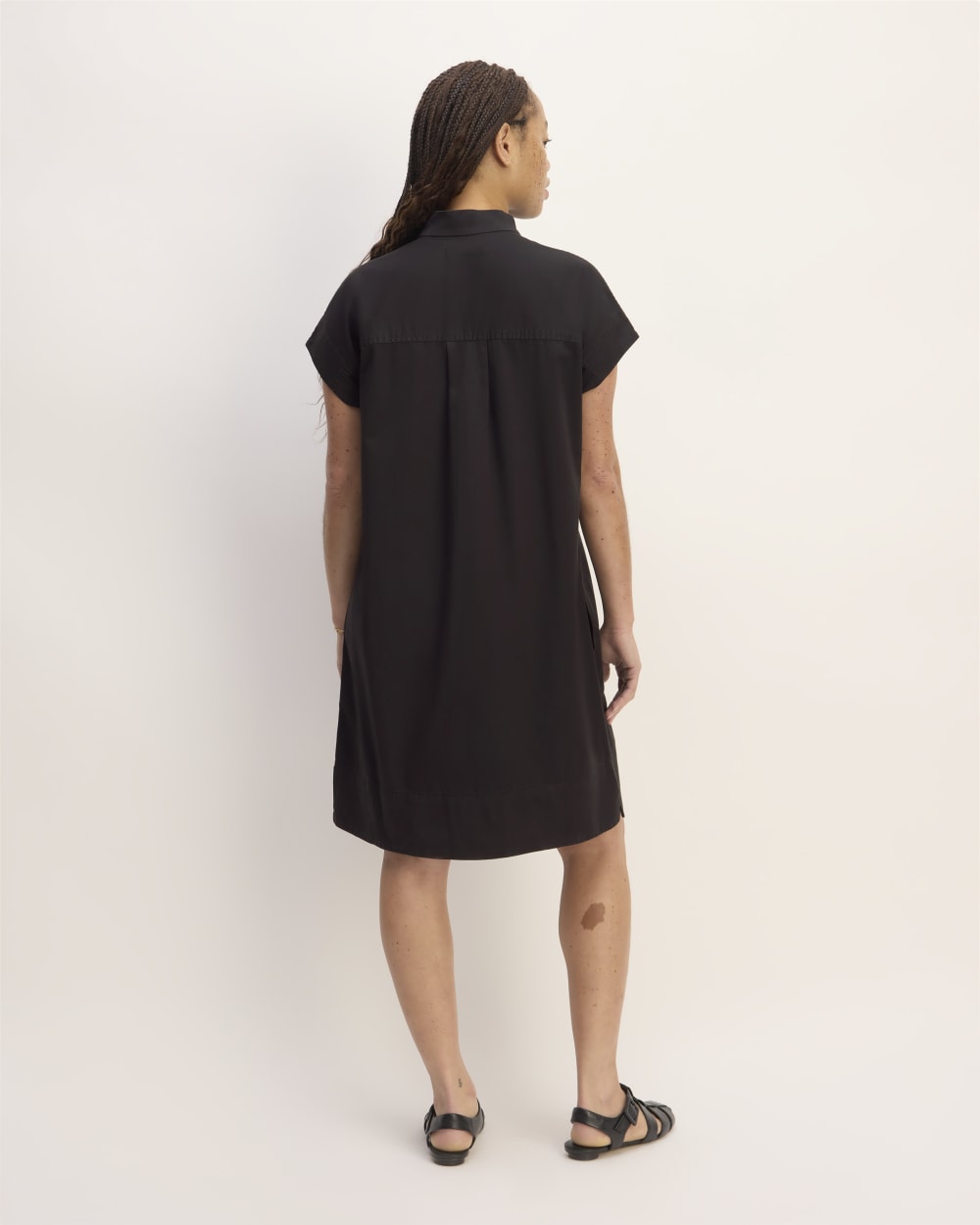 The Easy Workwear Dress in Black — detail view