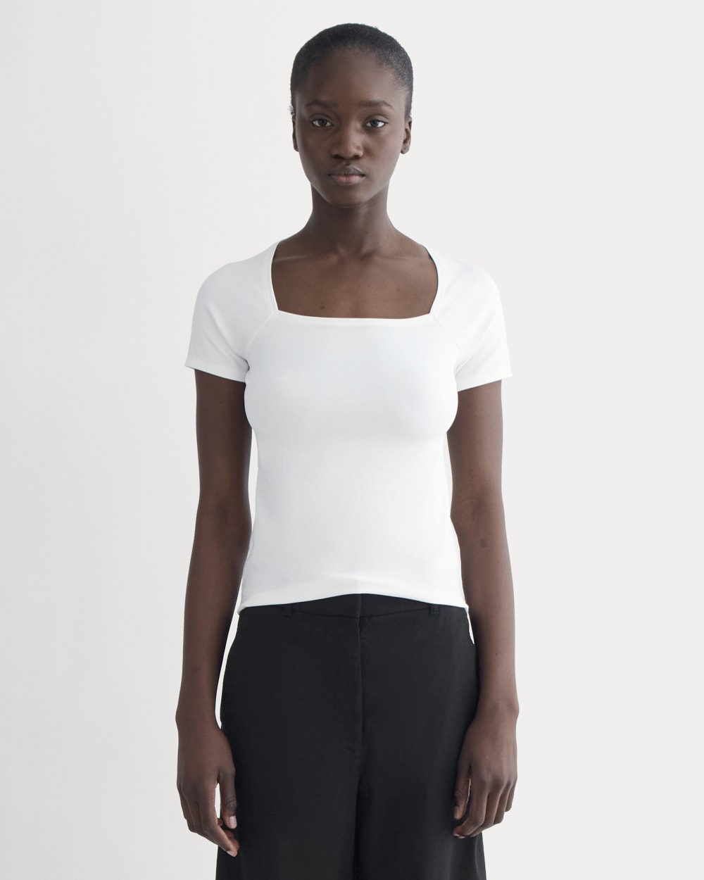The Form Square-Neck Top in White — front view