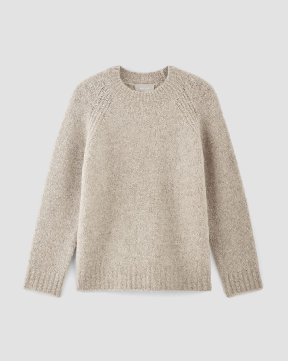 The SuperFuzz Alpaca Crew in Light Oat — alternate view