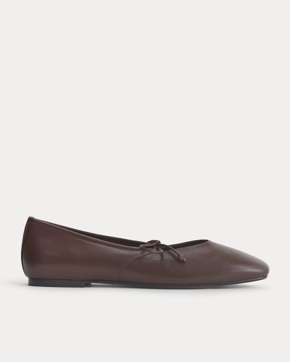 Leather Keyhole Flat in Burnt Umber — front view
