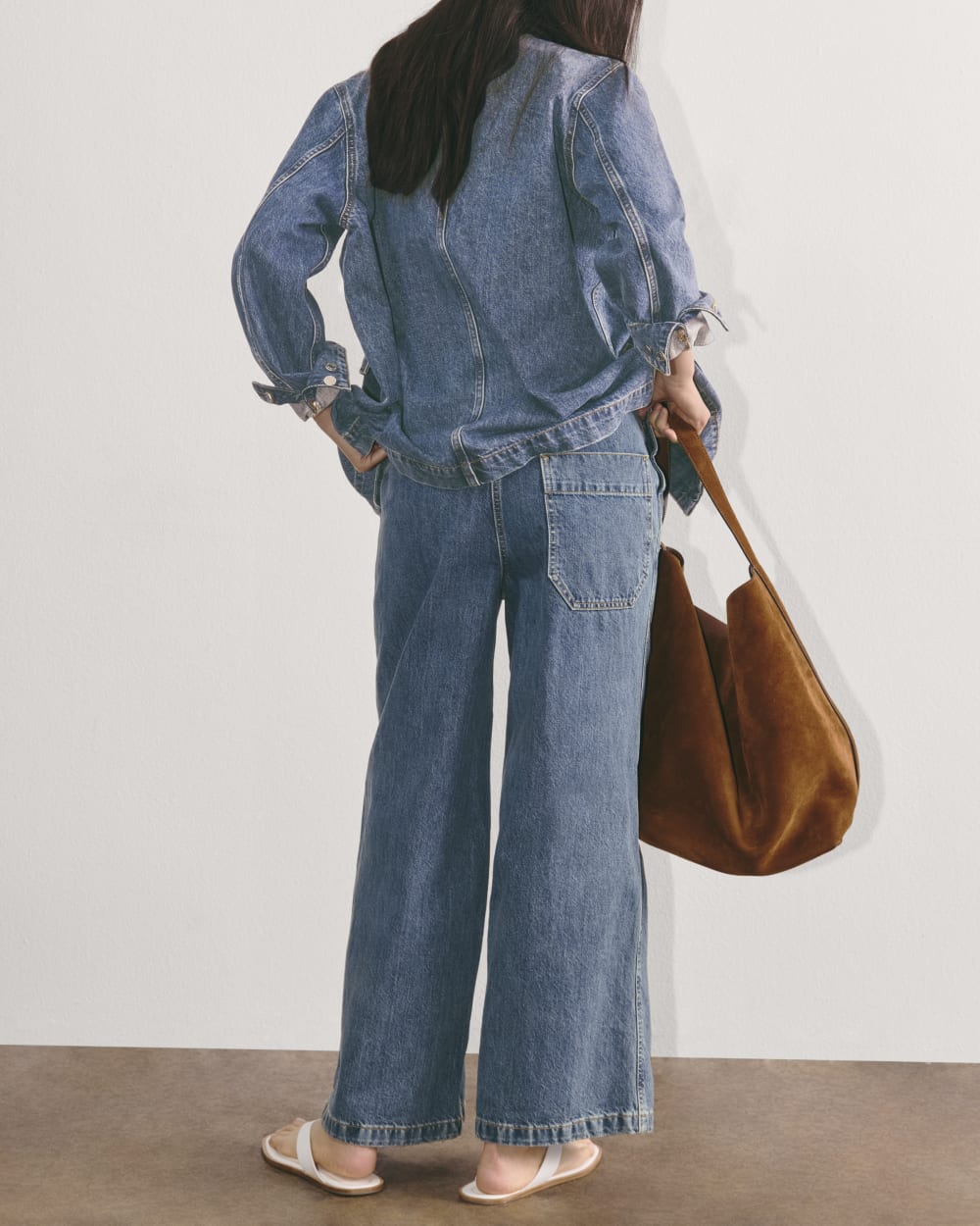 The Gardener Overall in Medium Indigo — detail view