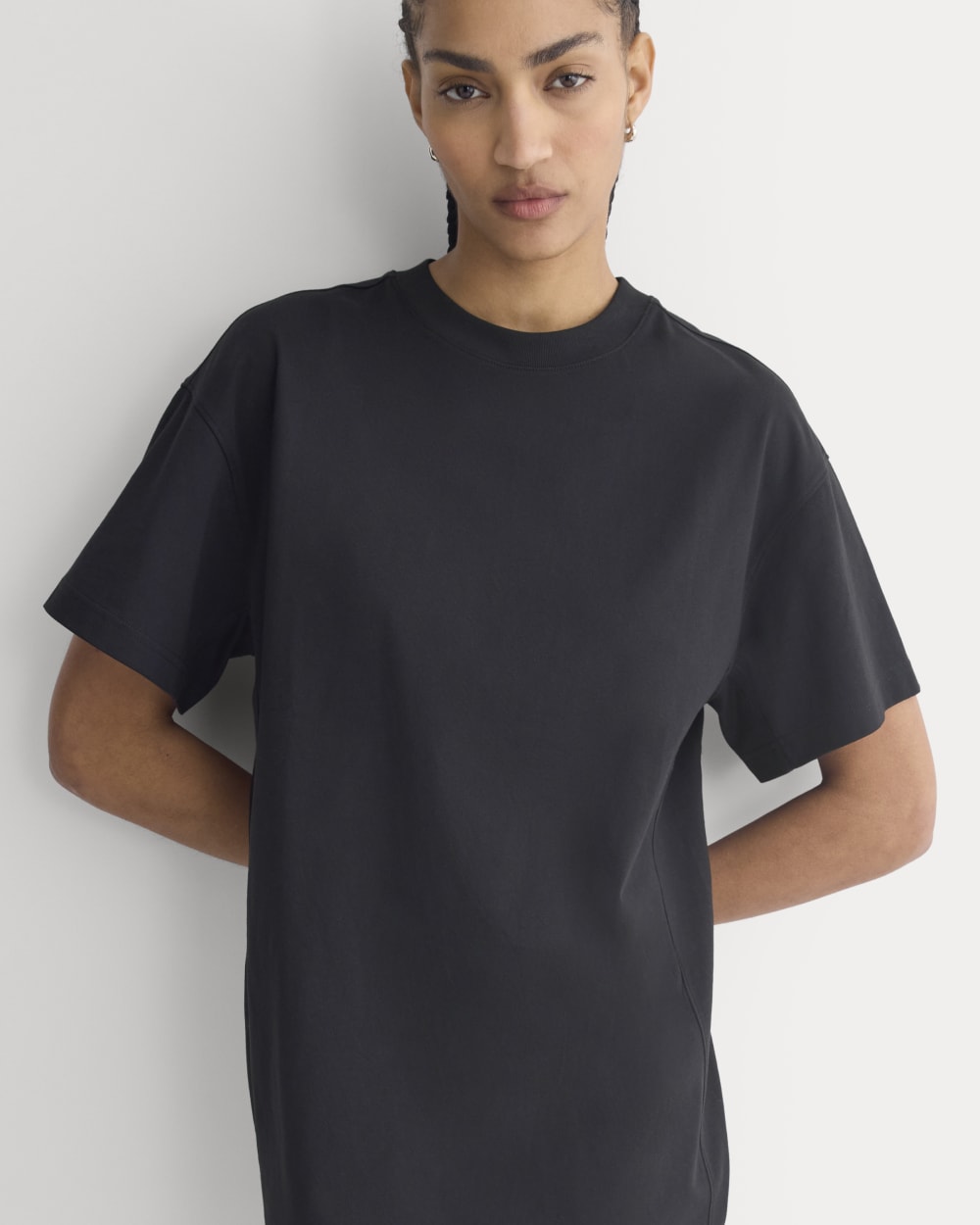 Weekend Tee Mini Dress in Black — detail view