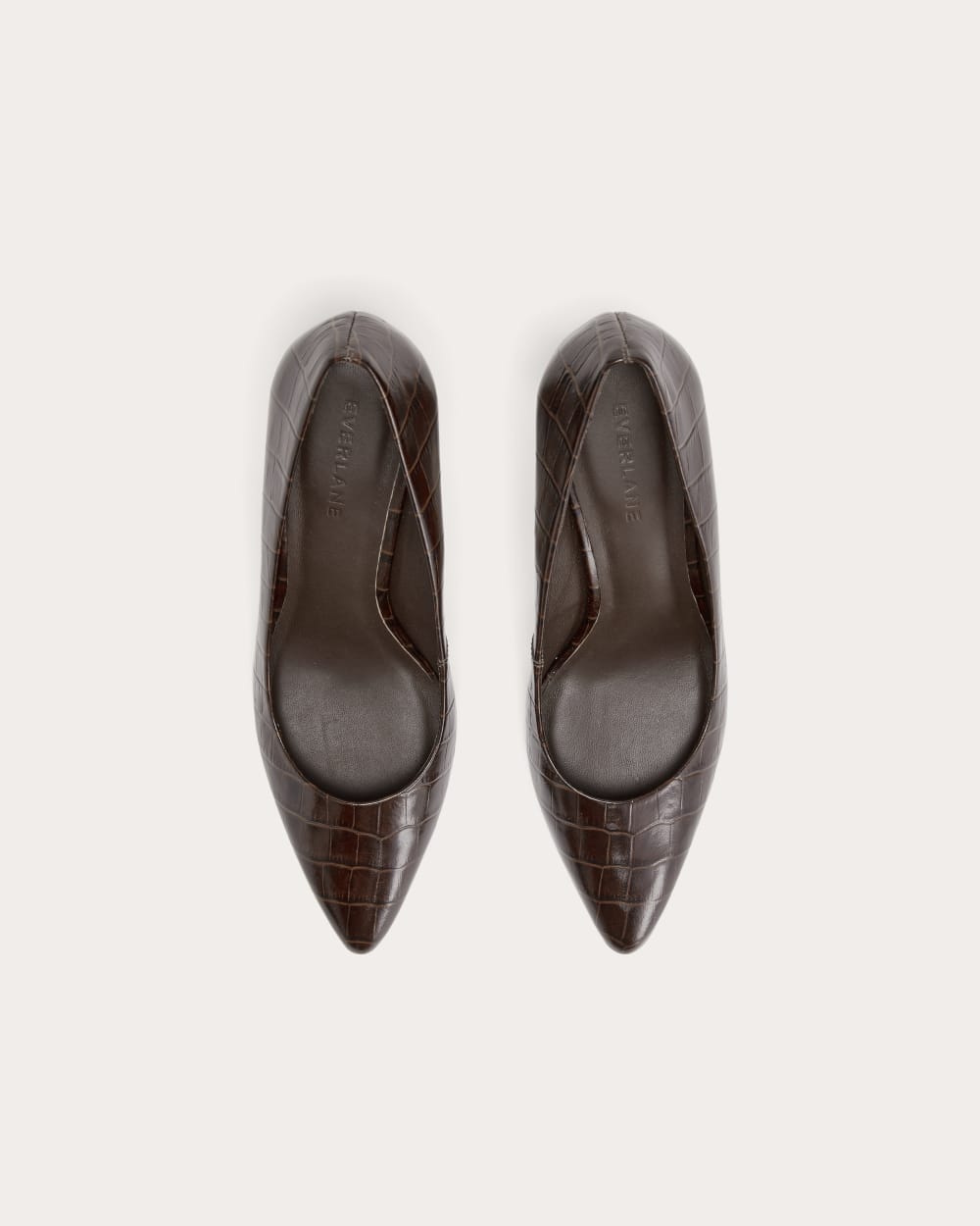 The Banana Pump in Brown Crocodile — detail view