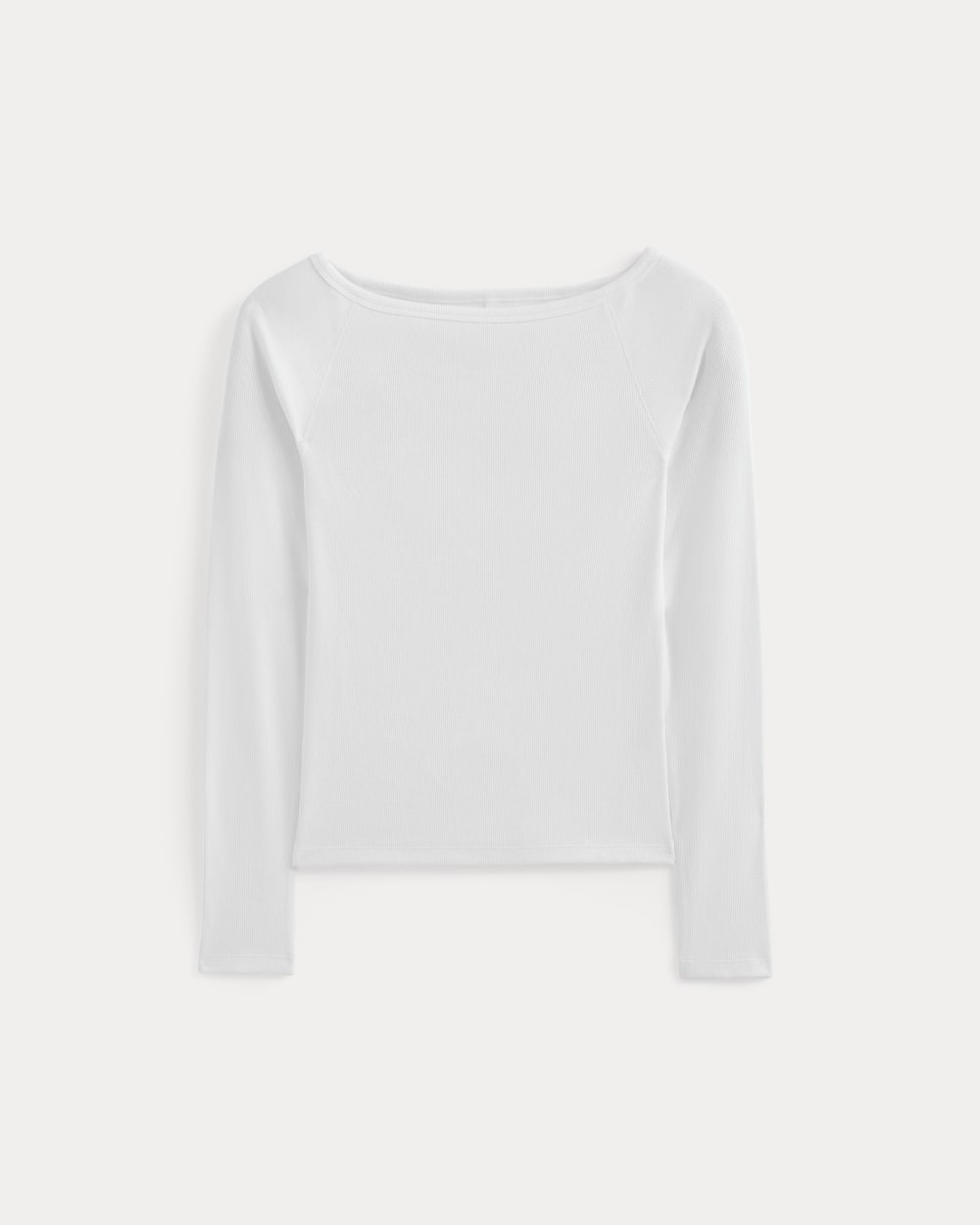 Luxe Rib Boatneck Top in White — alternate view