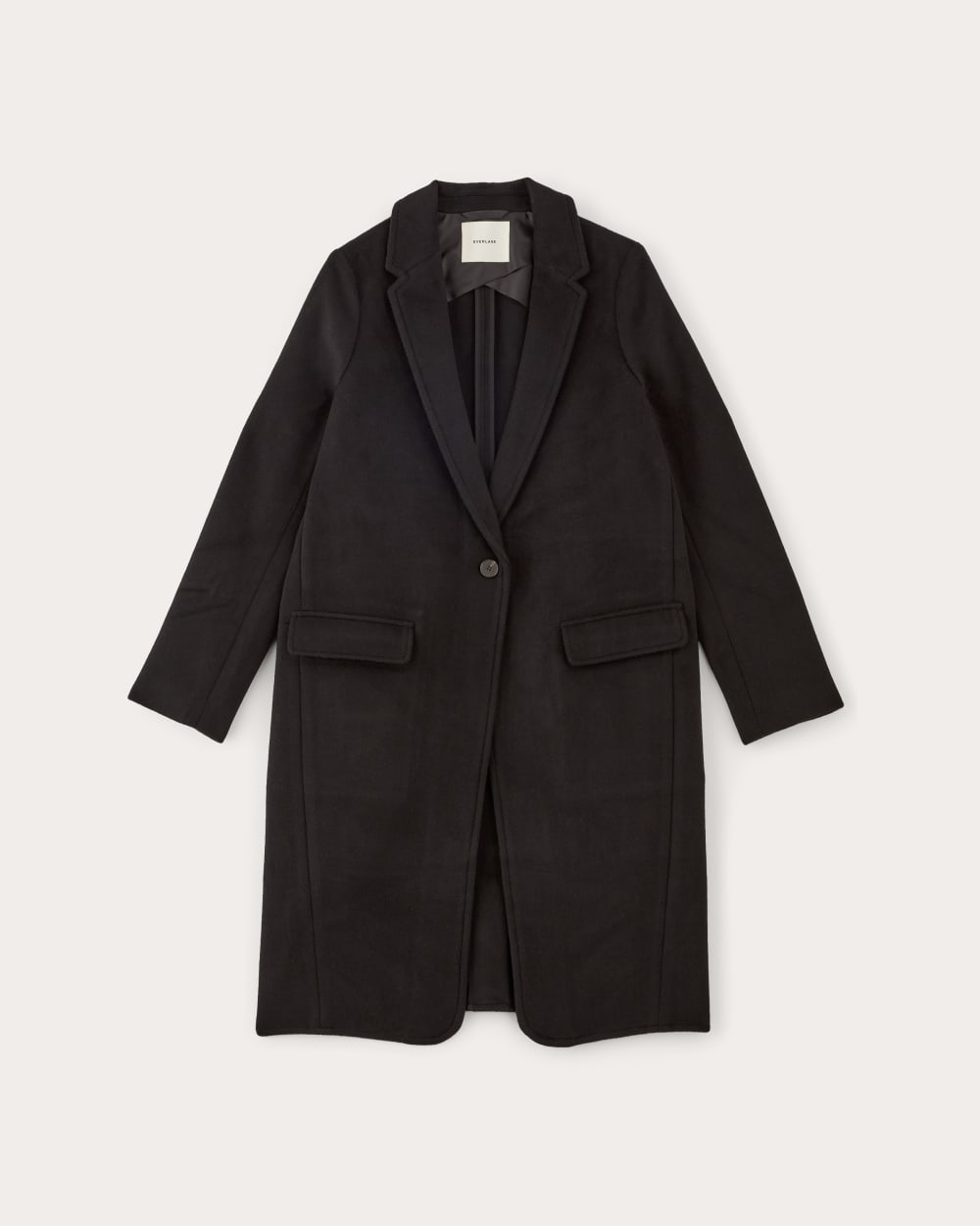 The Topcoat in Wool in Black — alternate view