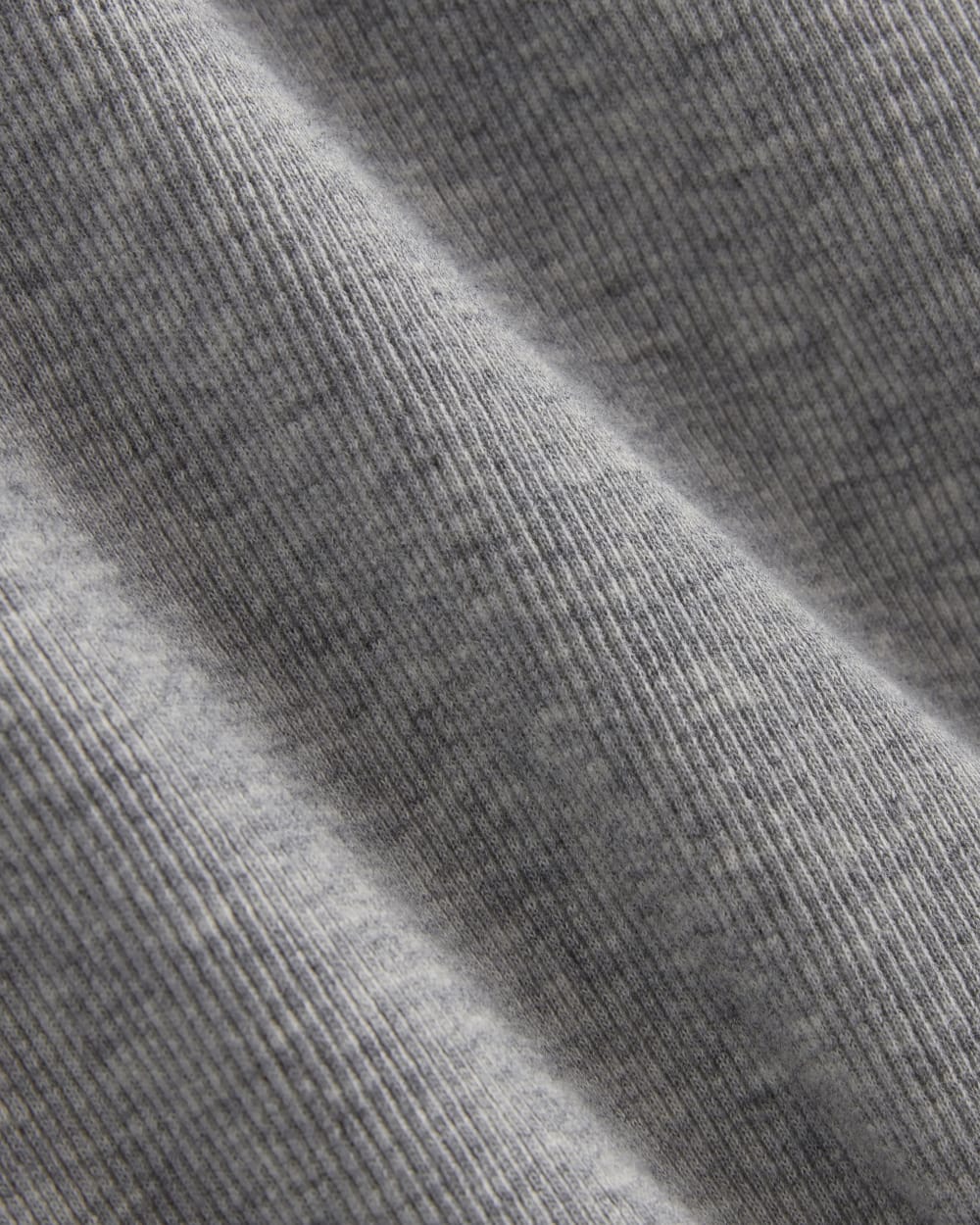 The Luxe Rib Henley in Heathered Grey — detail view