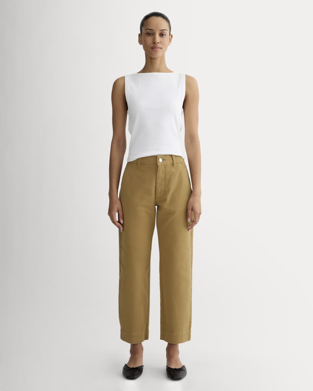 The Utility Straight-Leg Pant in Oak Brown — front view