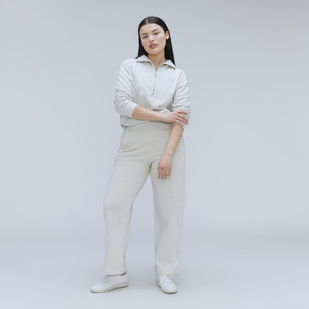 The Track High-Waist Pant in Light Heather Grey — detail view