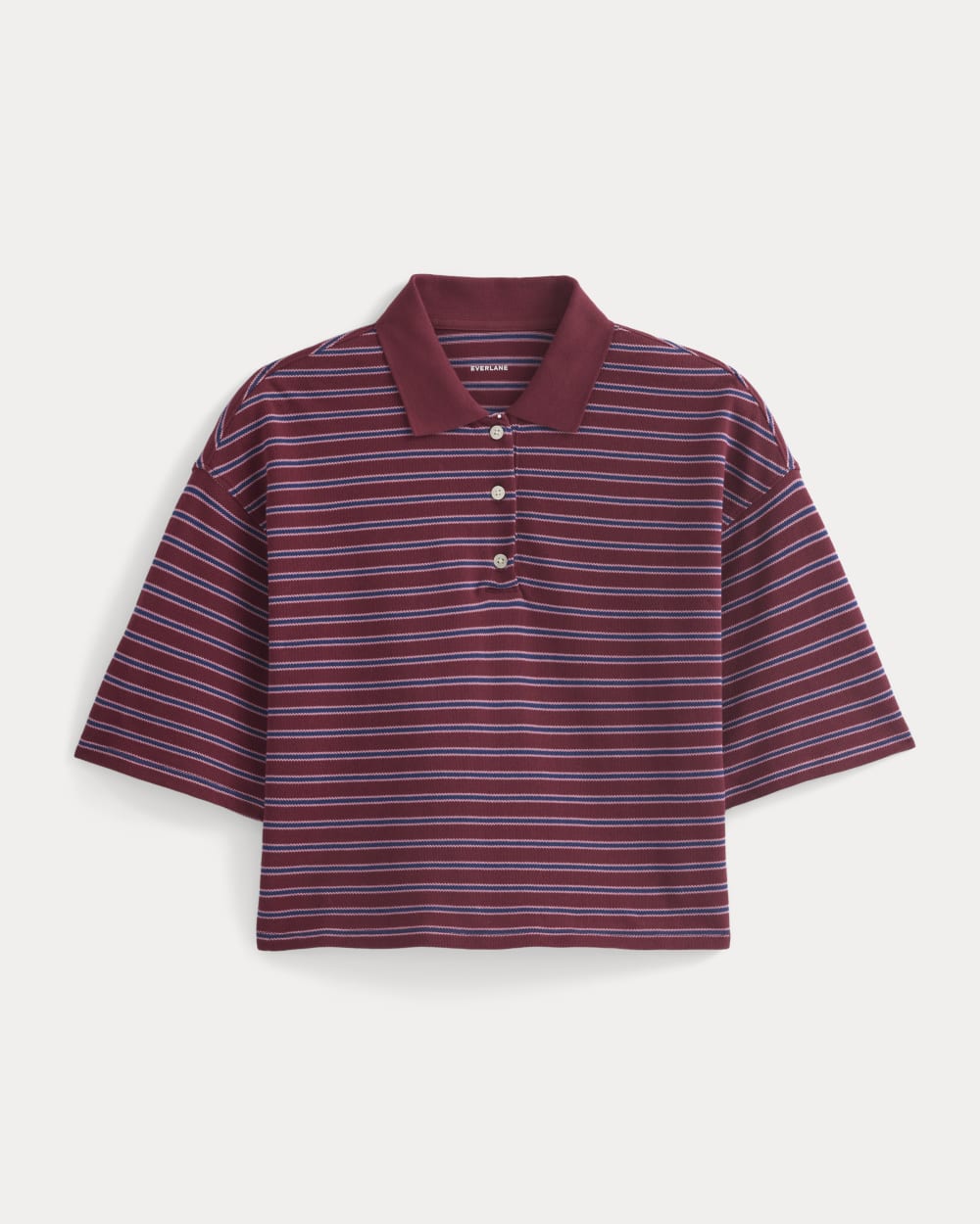 Pique Boxy Polo in Pomegranate/Heather Rose/Estate Blue — alternate view