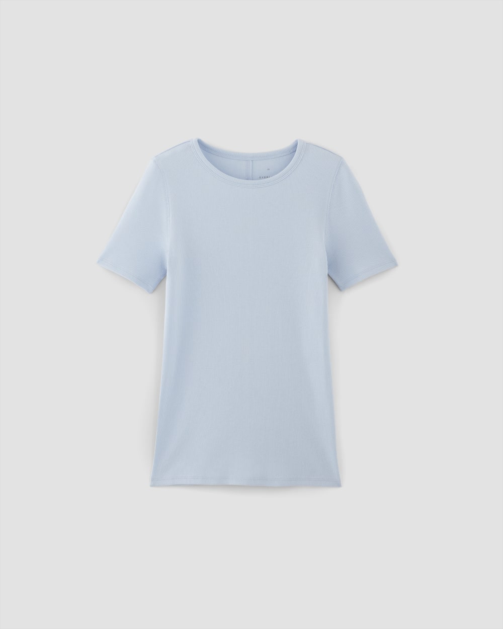 The Luxe Rib Crew in Chambray Blue — alternate view