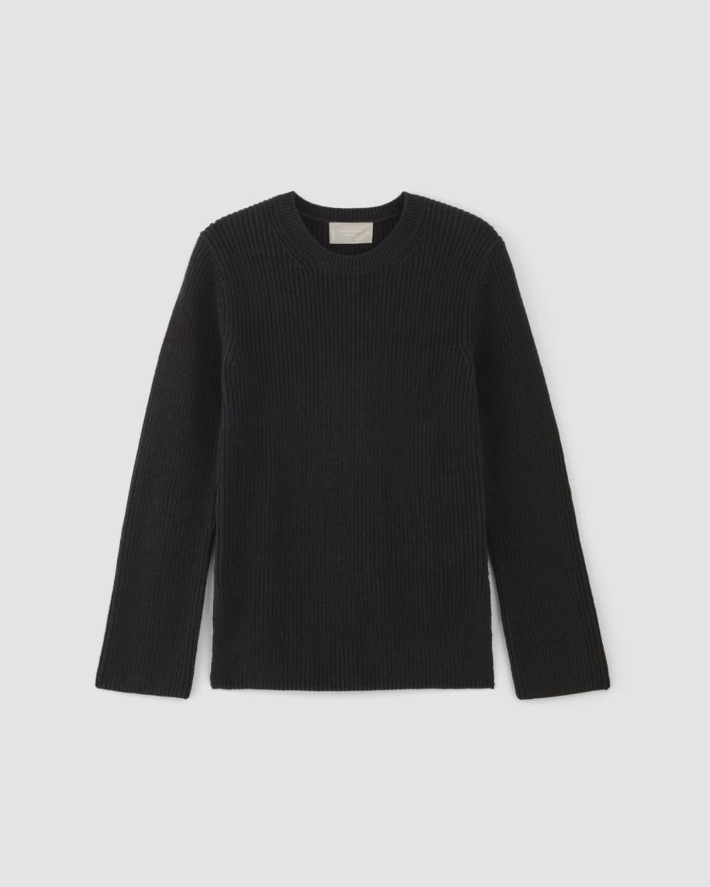 The Organic Cotton Slim Crew Sweater in Black — alternate view