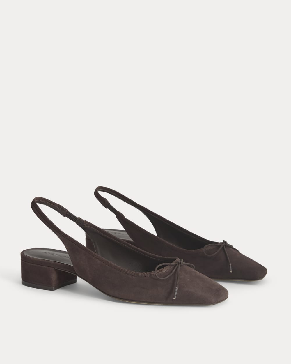 The Ballet Slingback Heel in Dark Chocolate — detail view