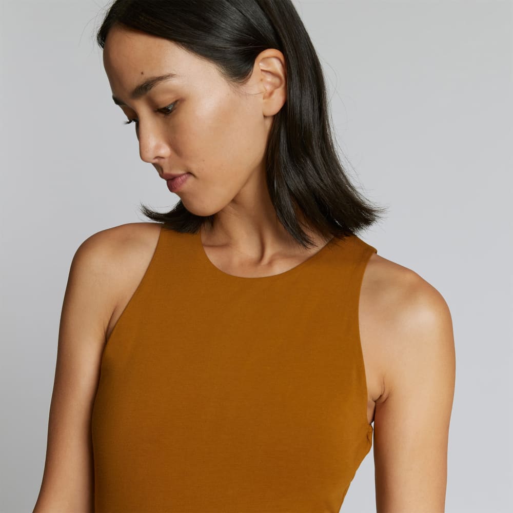 The Cutaway Tank Bodysuit in Tapenade — detail view