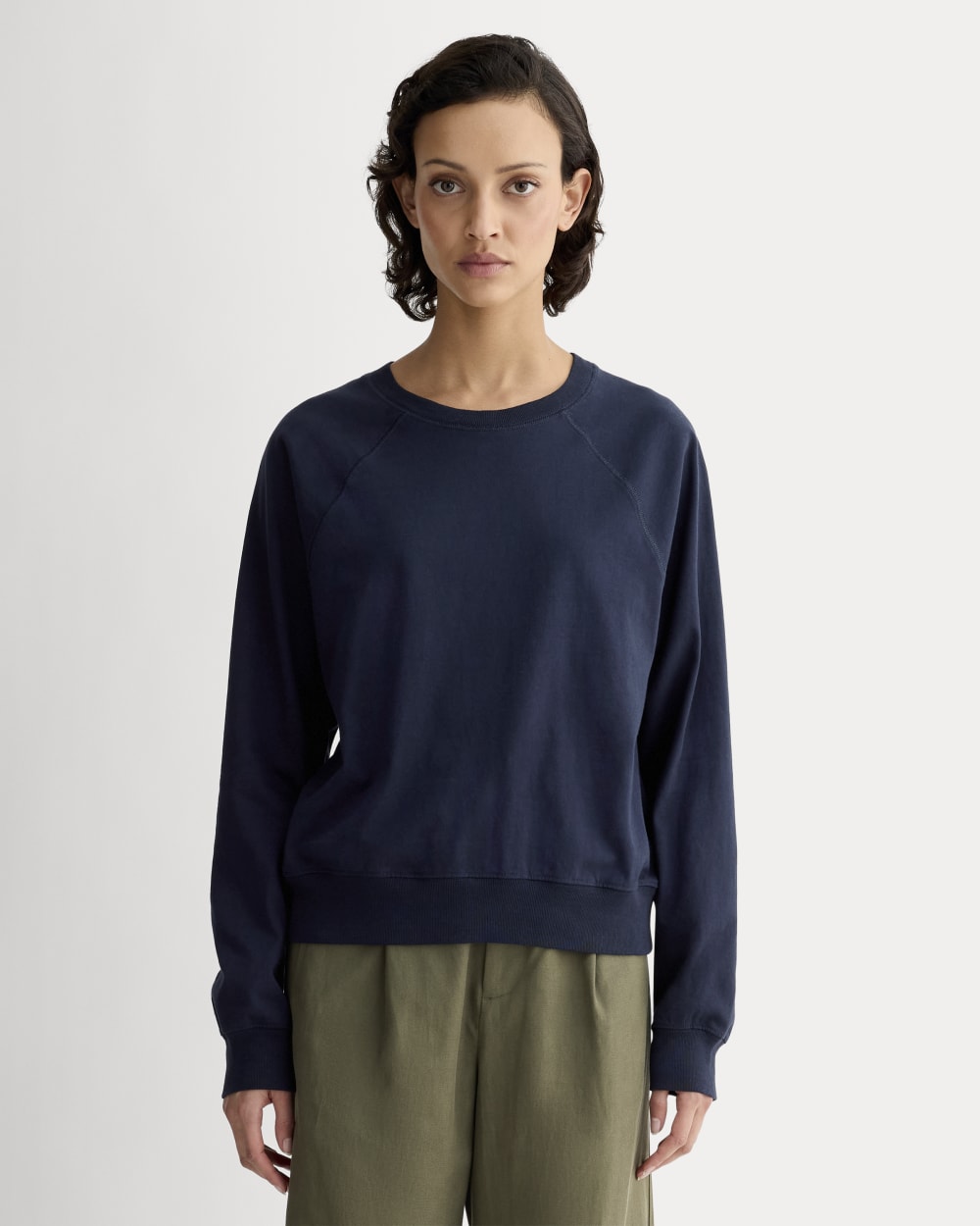 The Off-Duty Long-Sleeve Tee in Navy — front view
