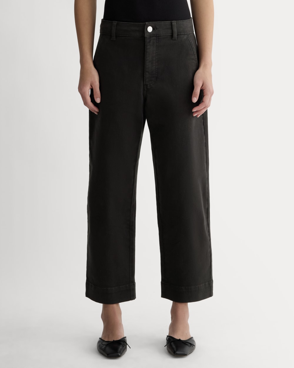 The Utility Straight-Leg Pant in Black — detail view