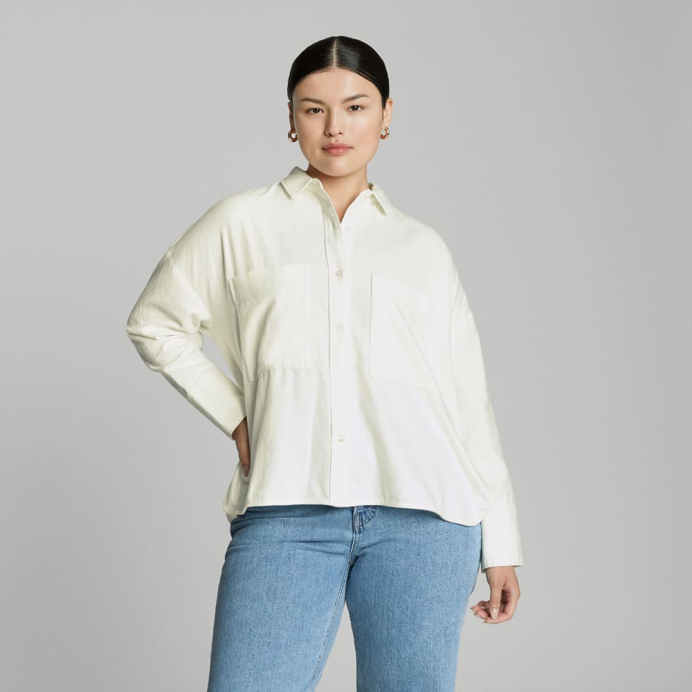 The Boxy Flannel in Canvas — front view
