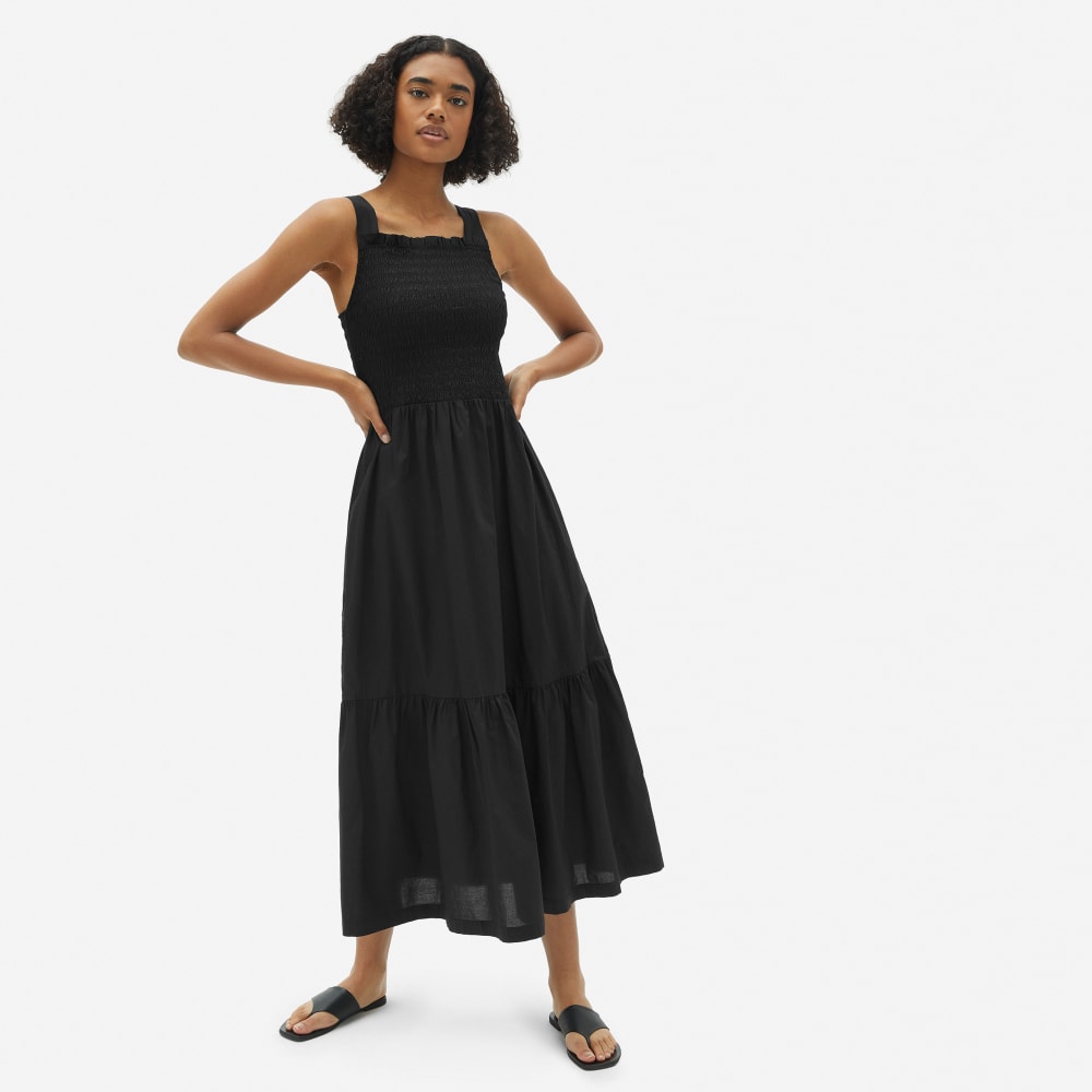 The Smock Dress in Black — front view