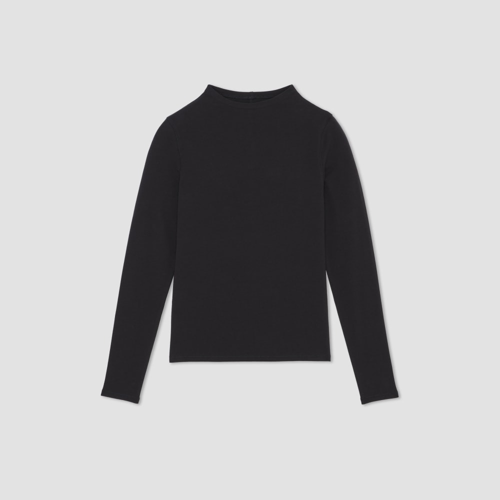The Supima® Form Funnel Neck Tee in Black — alternate view