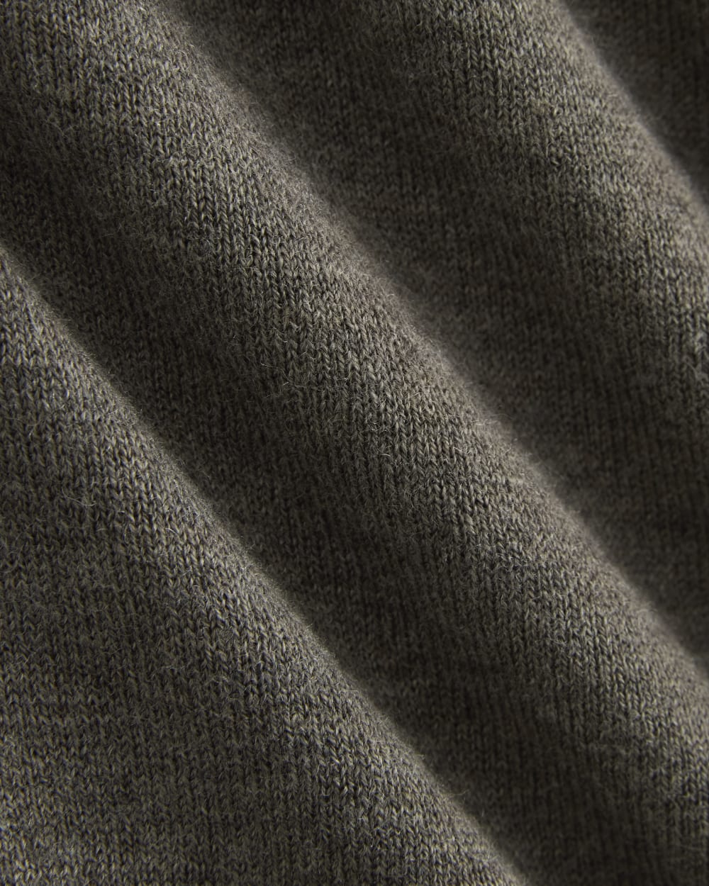 Oversized Polo Sweater in Cotton Merino in Heather Ash Taupe — detail view