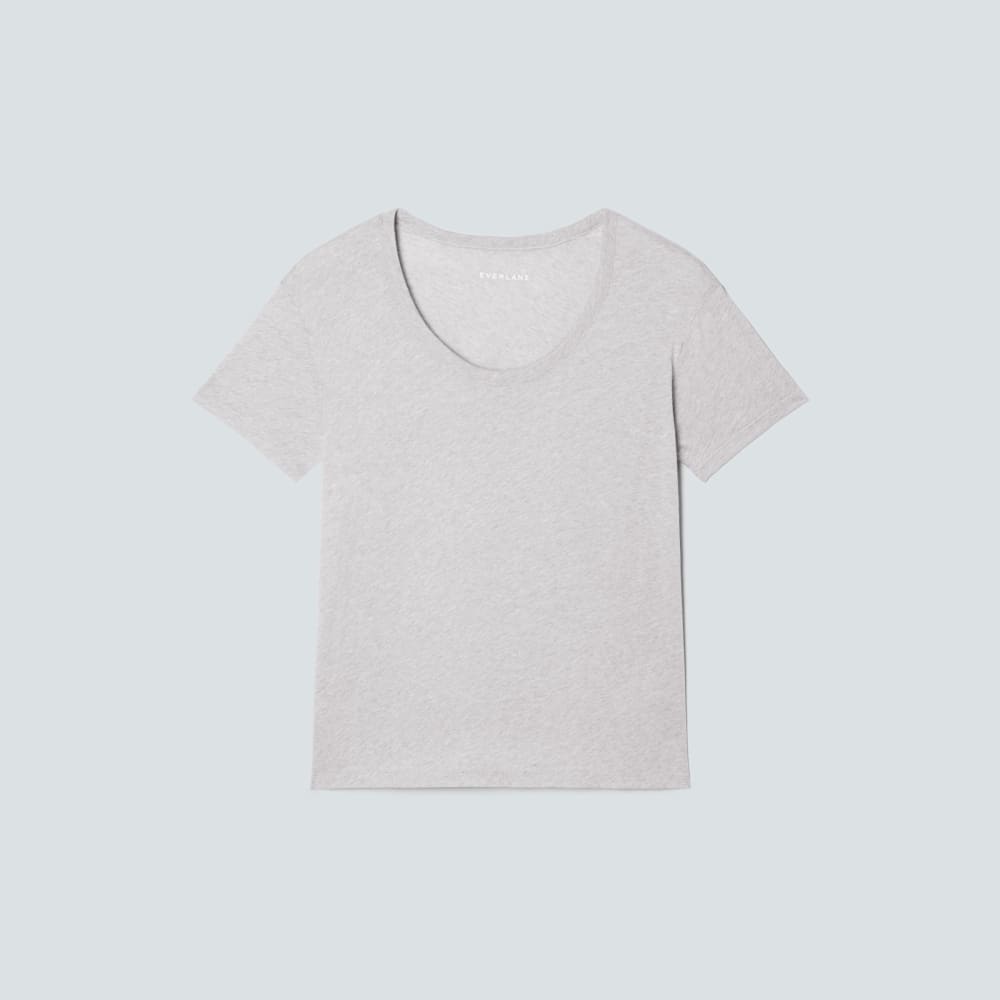 The Air Scoop-Neck Tee in Heathered Oatmeal — alternate view