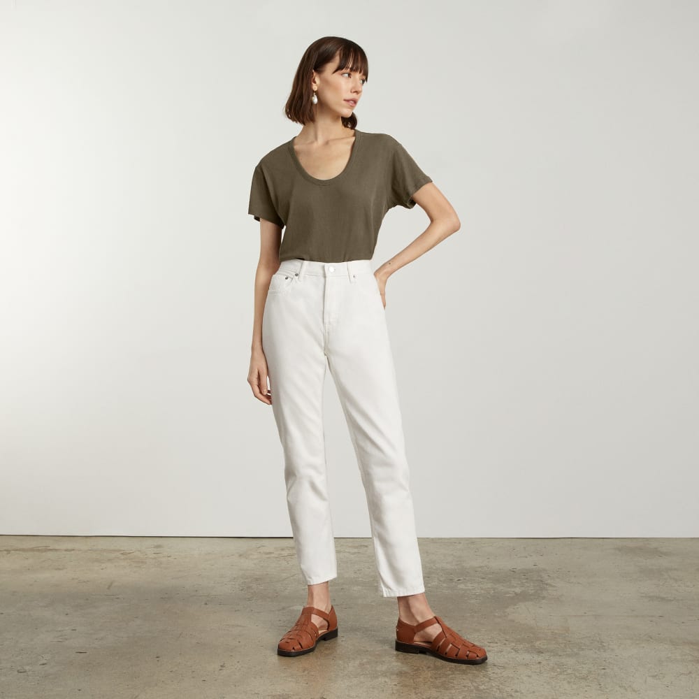 The Air Scoop-Neck Tee in Beech — detail view