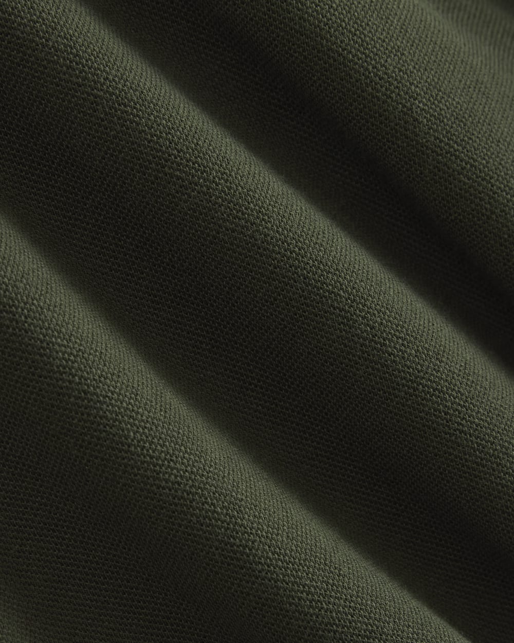 Oversized Pique Polo in Dark Green — detail view