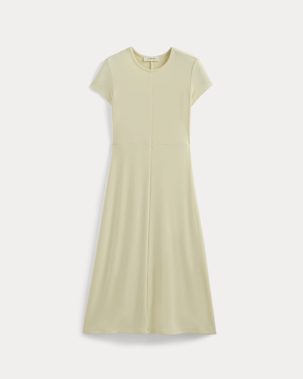 Midi Tee Dress in Butterknit in Light Yellow — alternate view