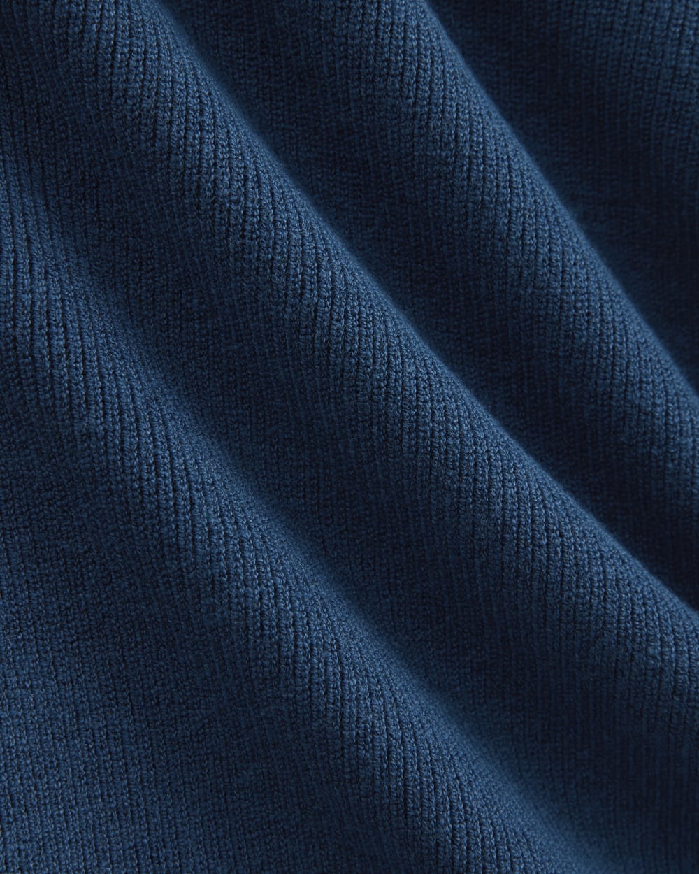 Knit Quarter-Zip Polo in Estate Blue — detail view