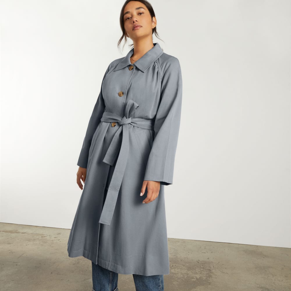 The Gathered Drape Trench in Smoke — detail view