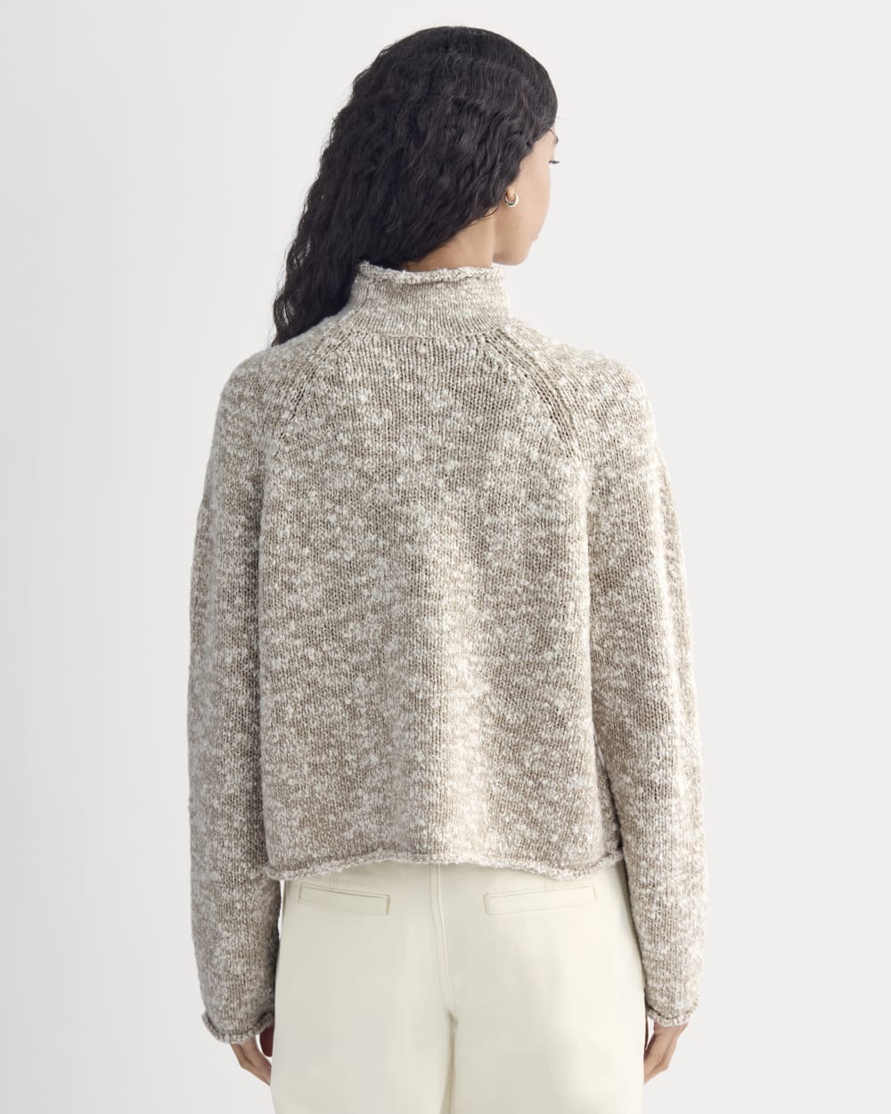 Rollneck Sweater in Bone/Trench Coat Twist — detail view