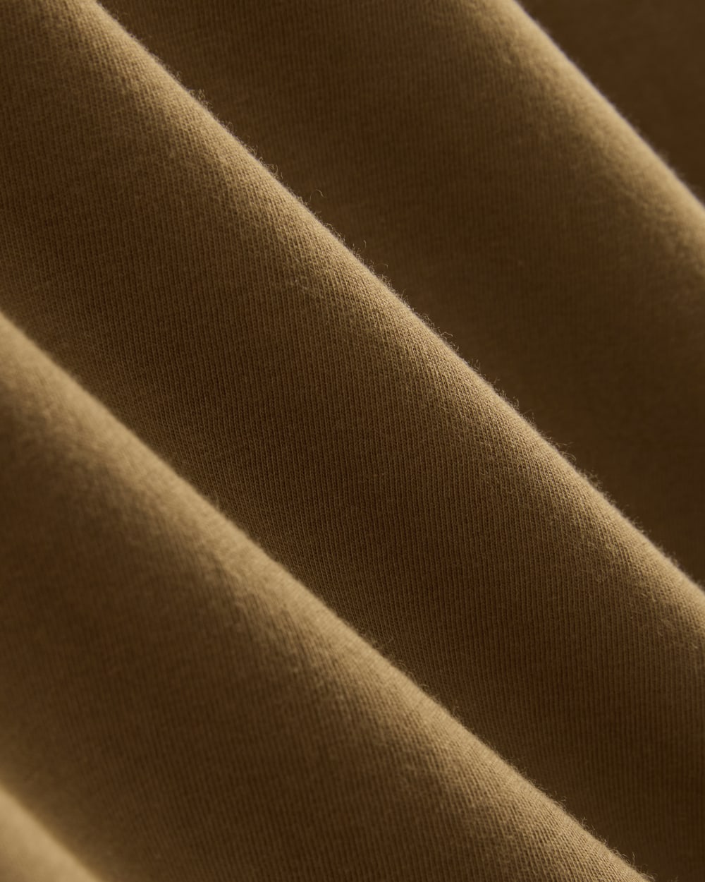 Oversized Varsity Tee in Essential Cotton in Toffee — detail view