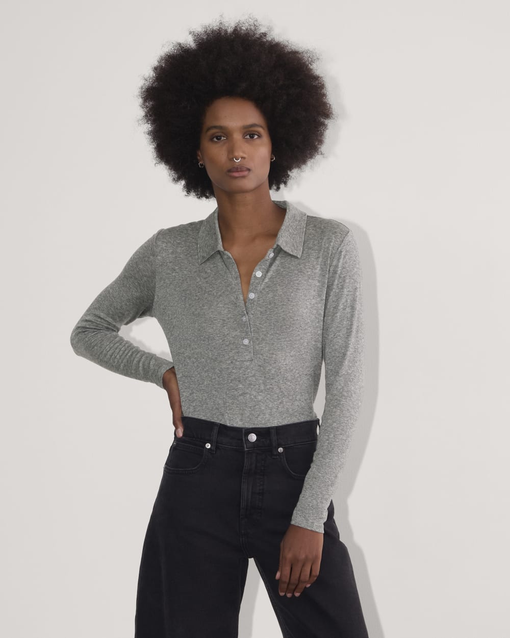 The Henley in Butterluxe in Heather Charcoal — front view