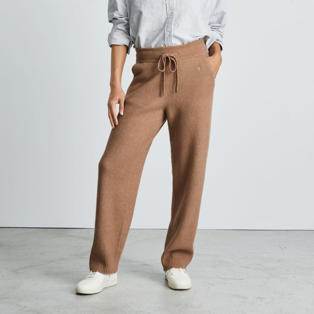 The Cozy-Stretch Wide-Leg Sweatpant in Camel — alternate view