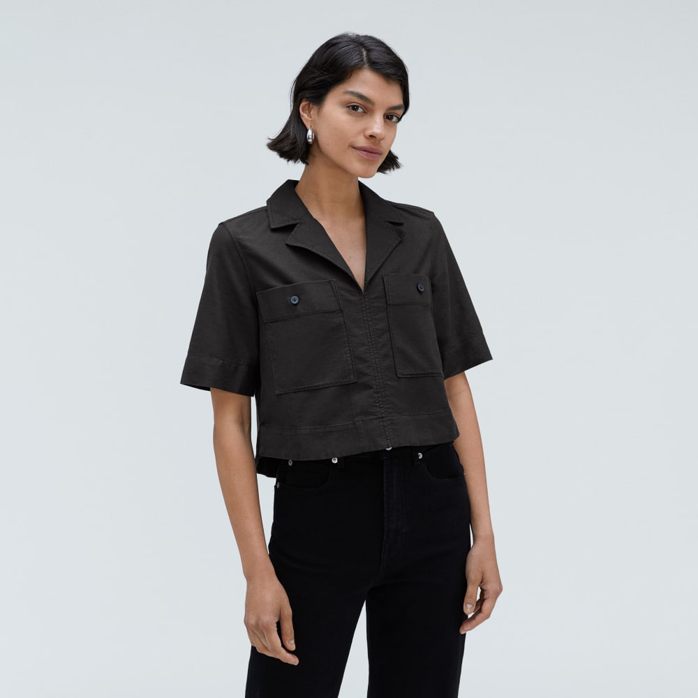 The Oxford Popover in Black — alternate view
