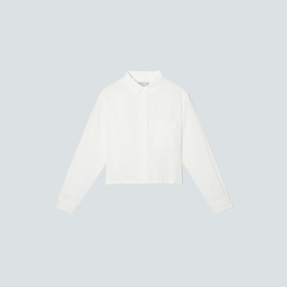 The Linen Way Short Shirt in White — front view