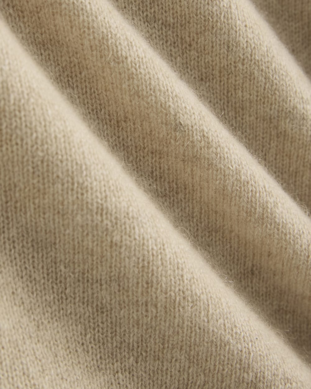 Cashmere Cropped Cardigan in Heather Light Camel — detail view
