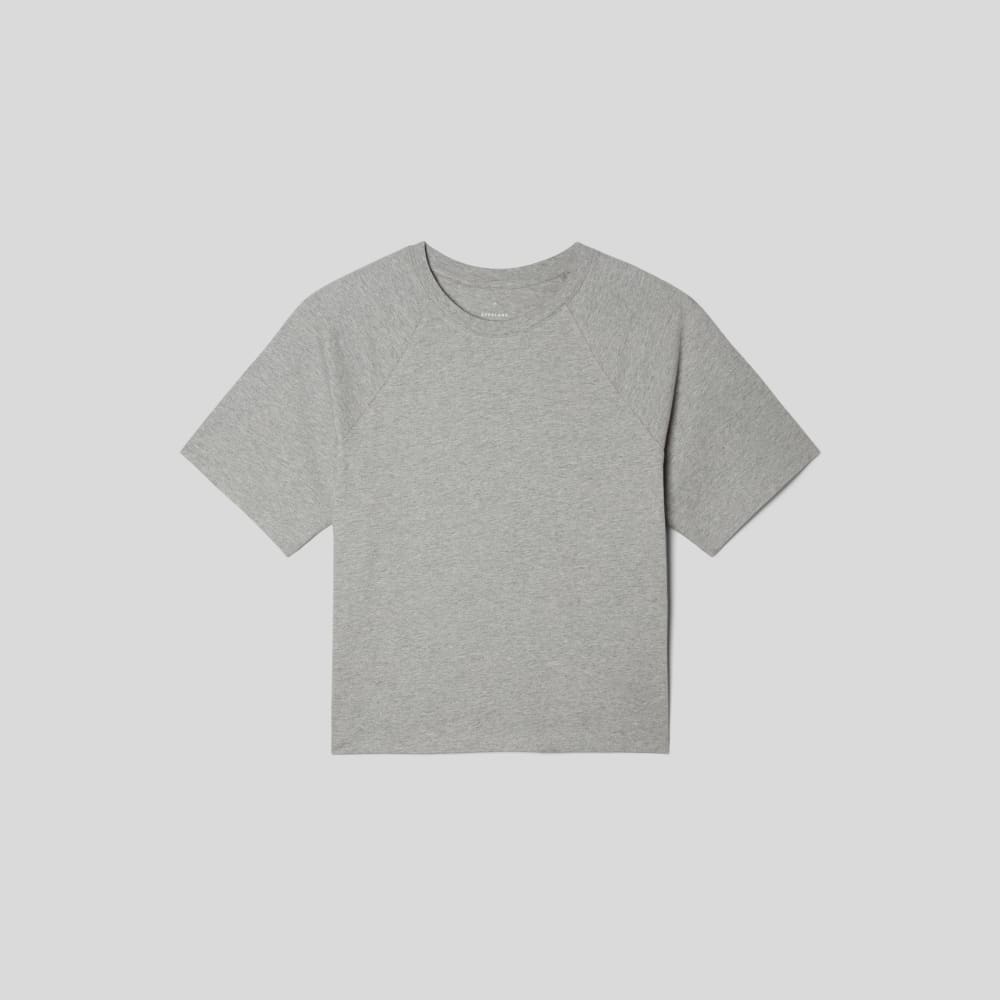 The Organic Cotton Raglan Tee in Heathered Grey — alternate view