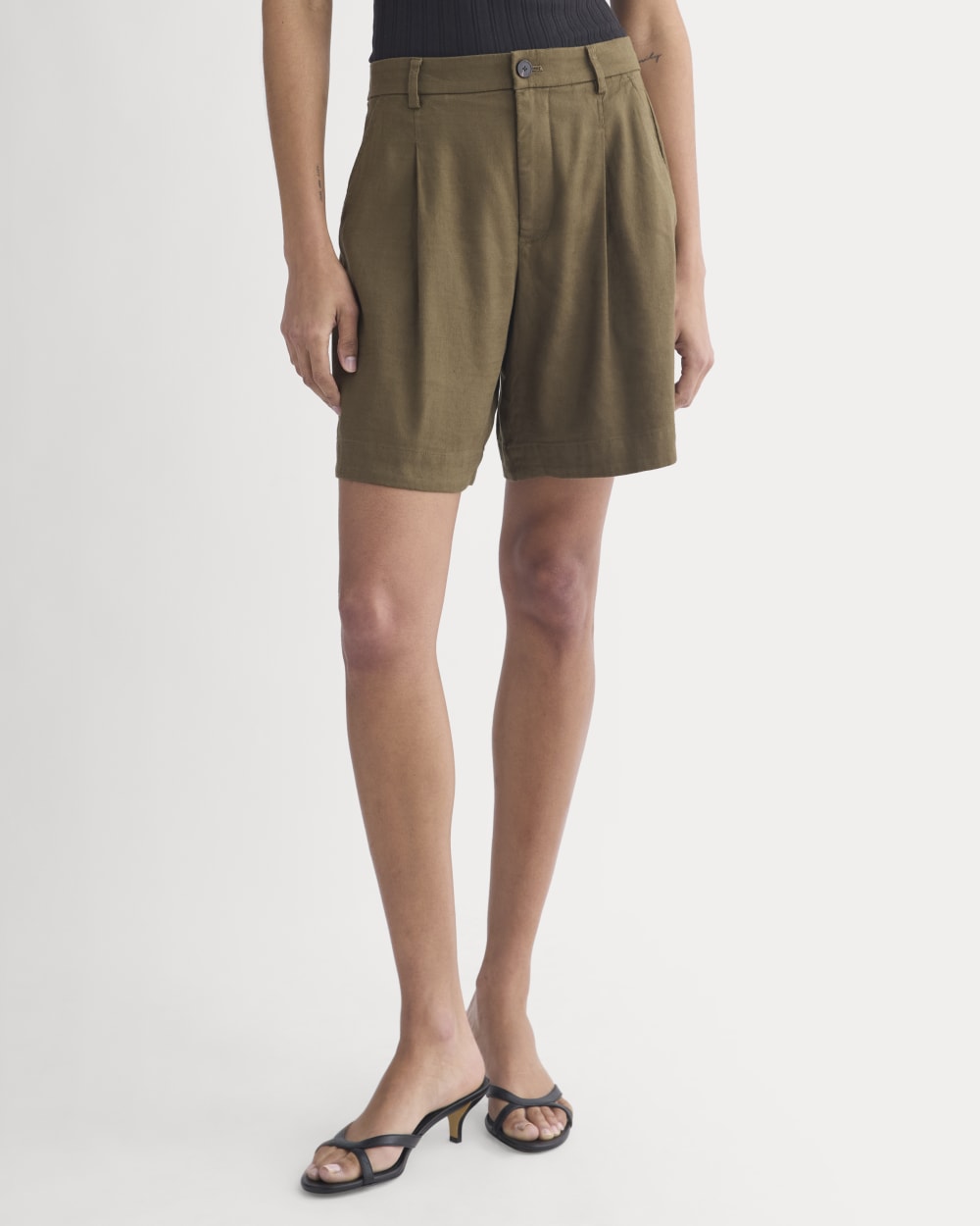 Tailored A-Line Short in Beech — detail view