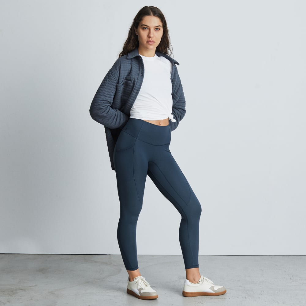 The Perform Pocket Legging in Atlantic — detail view