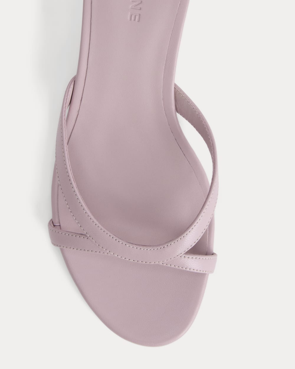 Sculpted Heel Sandal in Pale Mauve — detail view