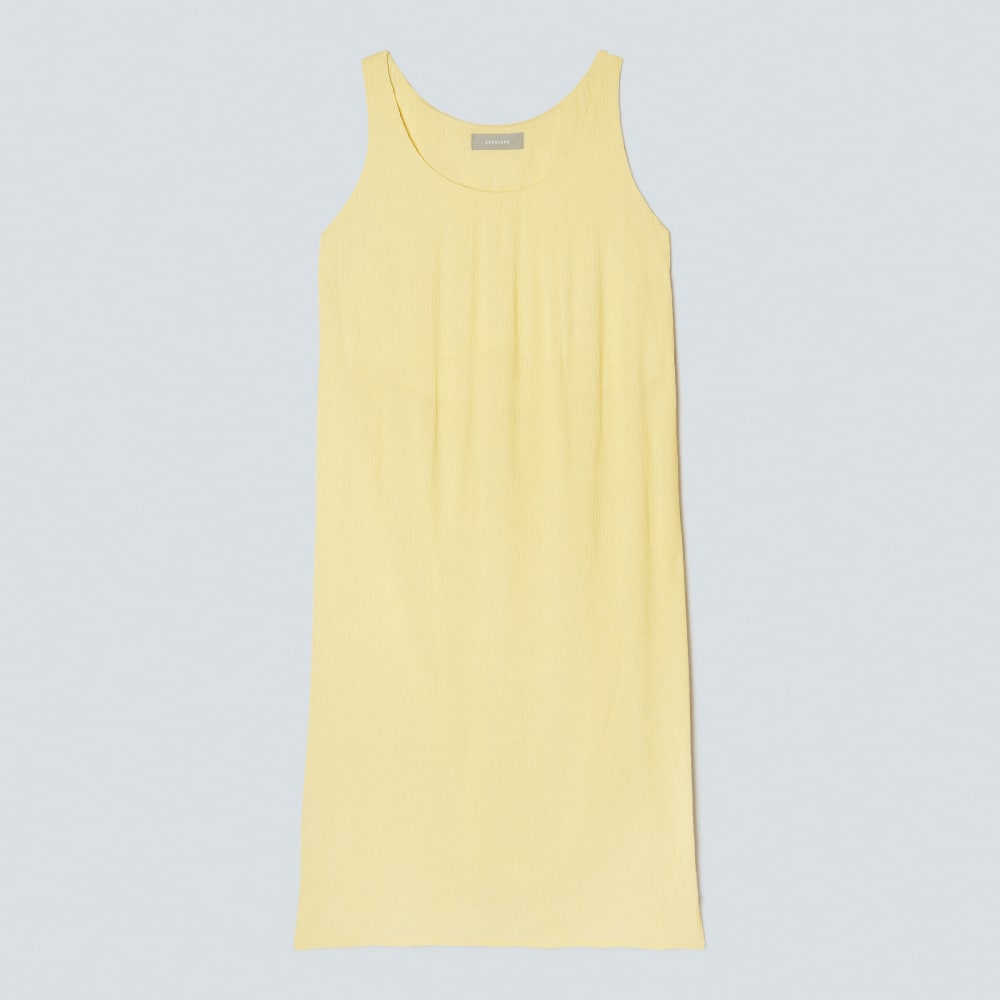The Naia™ Ripple Tank Dress in Pastel Yellow — front view