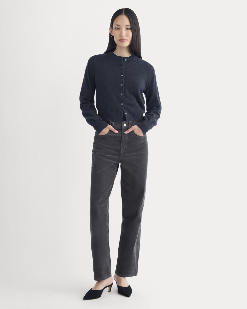 The Way-High® Corduroy Pant in Graphite — front view