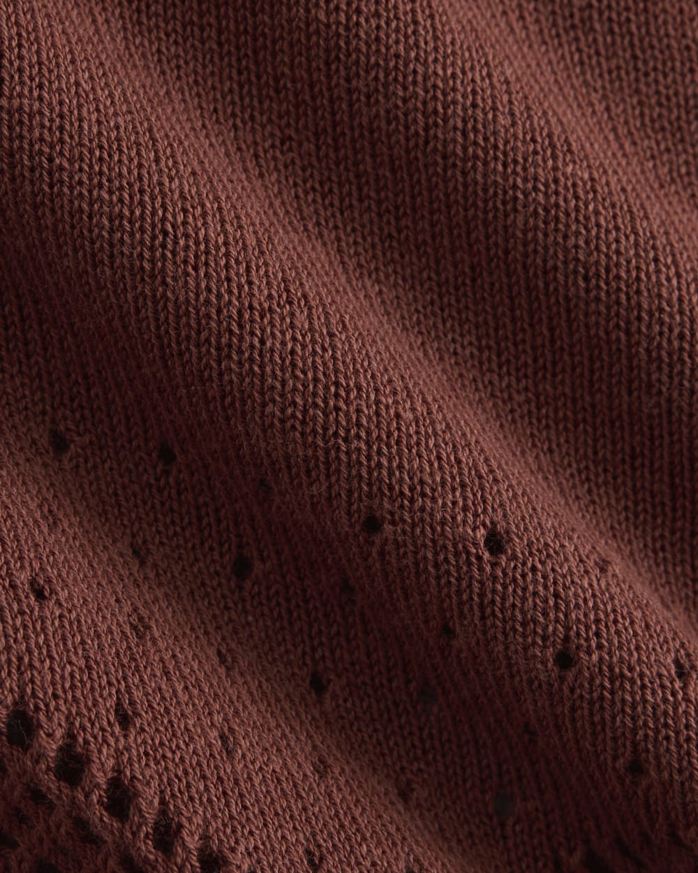 Lace-Knit Cami in Henna Red — detail view