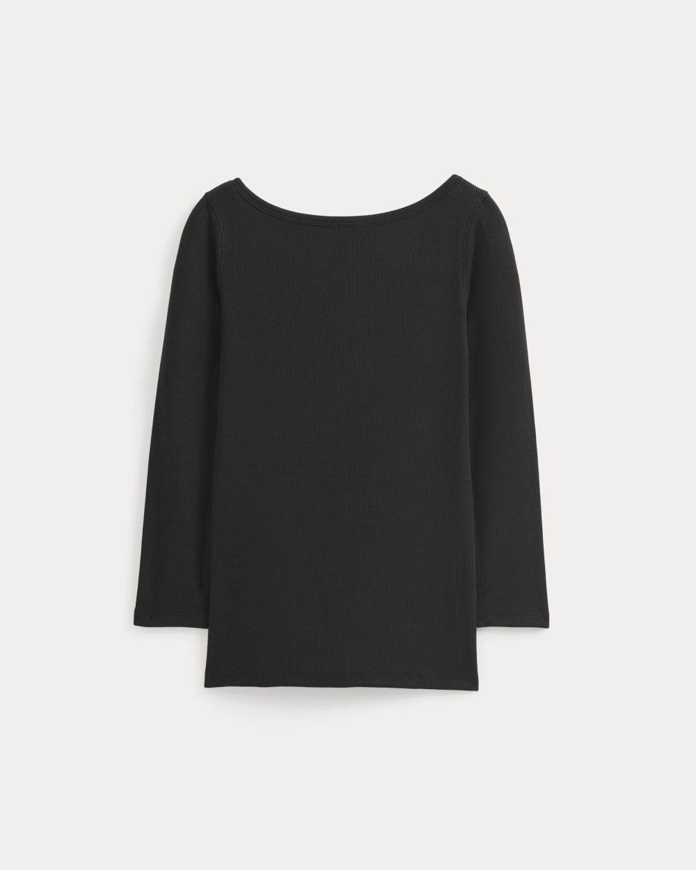 Luxe Rib 3/4 Sleeve Boatneck Tee in Black — alternate view