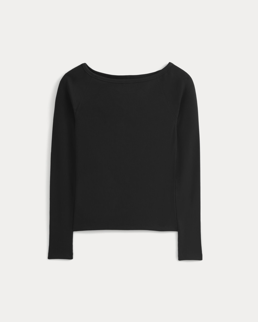 Luxe Rib Boatneck Top in Black — alternate view