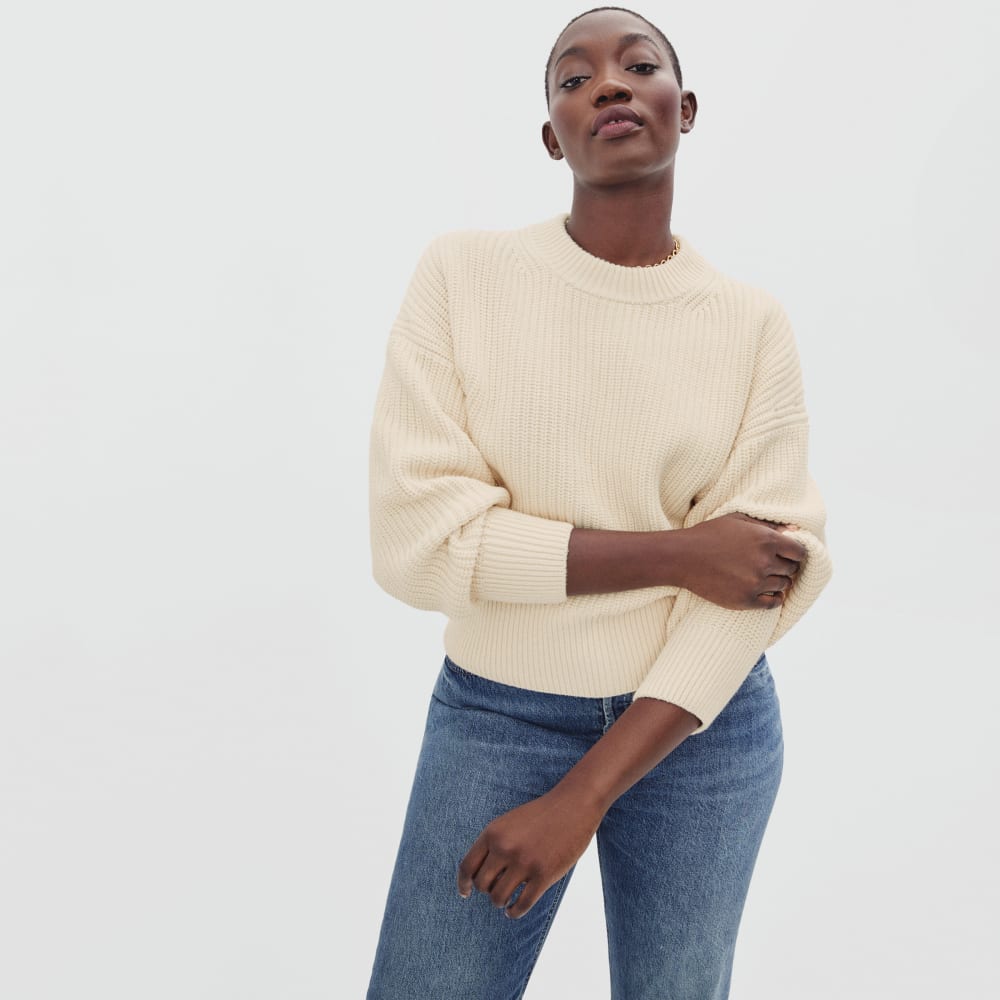 The Texture Cotton Crew in Canvas — front view
