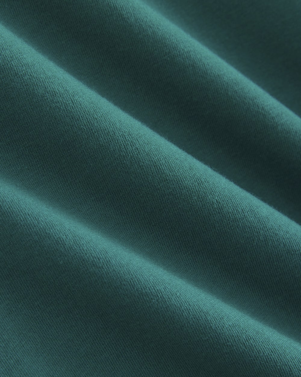 The Slim Crew in Essential Cotton in Everglade — detail view