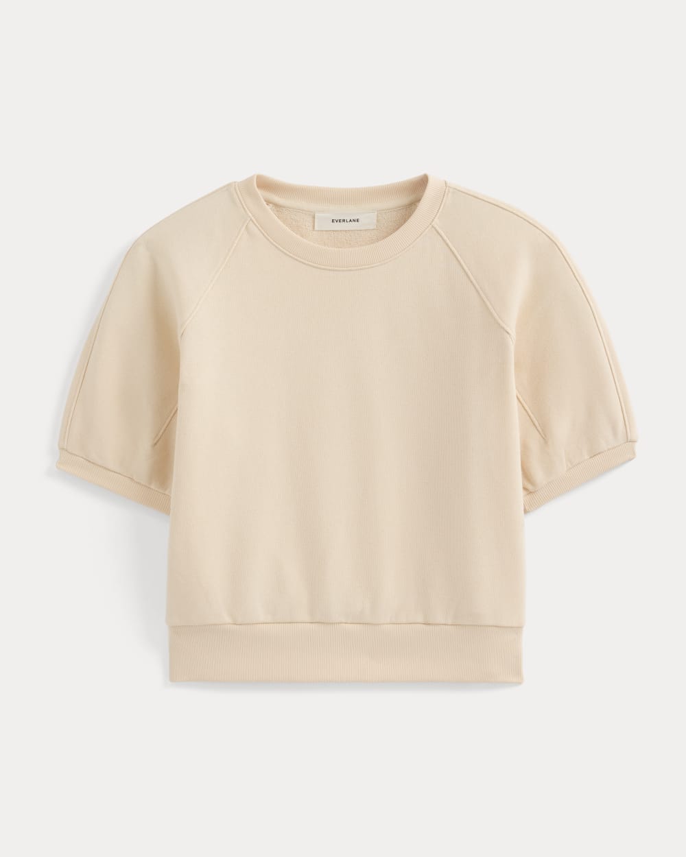 Lightweight Terry Blouson Short-Sleeve Crew in Parchment — alternate view